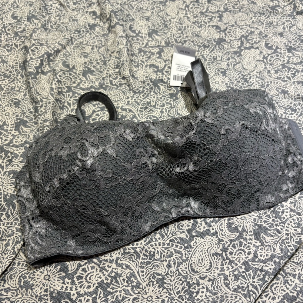 NWT Soma oh my gorgeous Bridget lace cami bra 34C grey